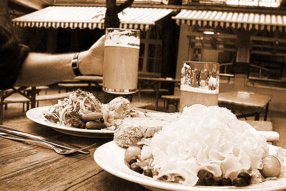 Biergarten sepia