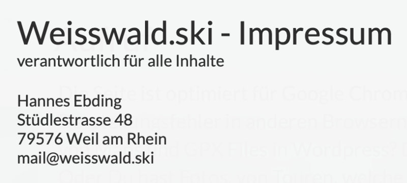 Kontaktdaten weisswald.ski